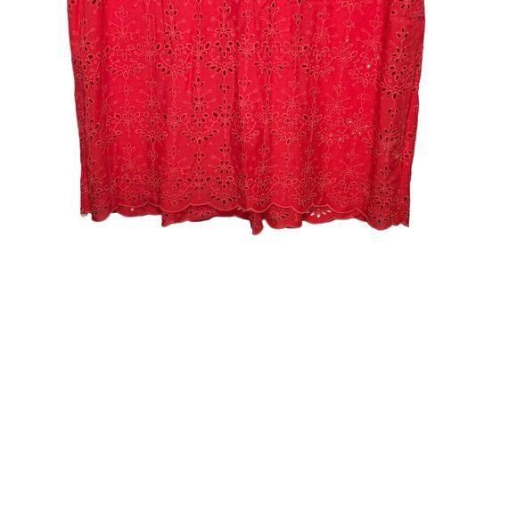Democracy Womens Tops Tank Floral Eyelet Boxy Fit Sleeveless Pullover Red Sz. XL - Picture 6 of 10